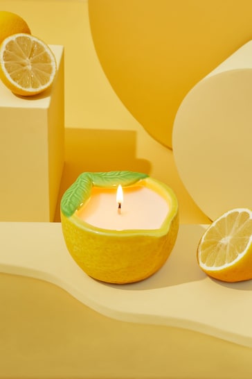 Yellow Lemon and Bergamot Single Wick Candle