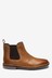 Tan Brown            Leather Chelsea Boots