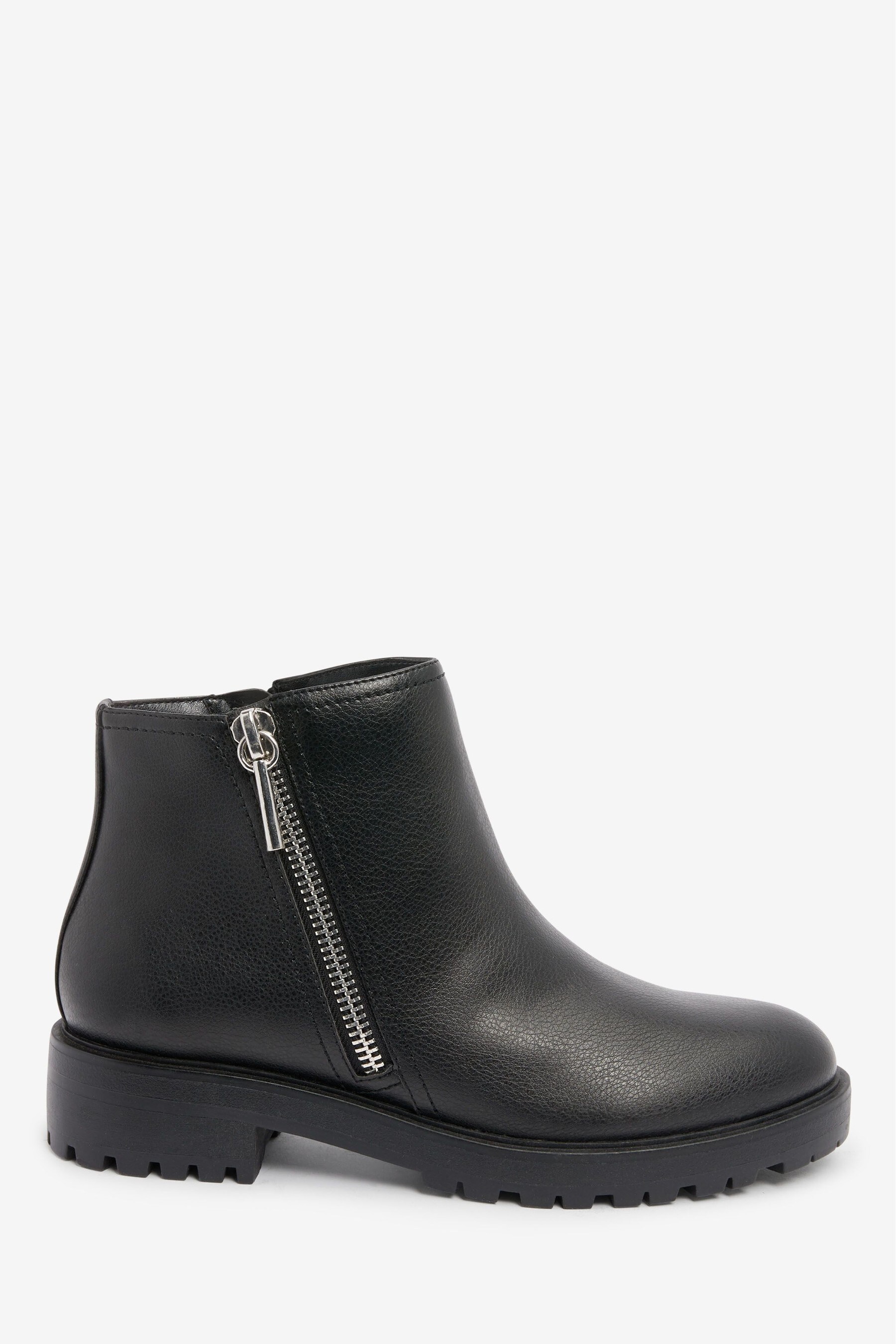 Buy Black Forever Comfort® Side Zip Moto Boots from the Next UK online shop