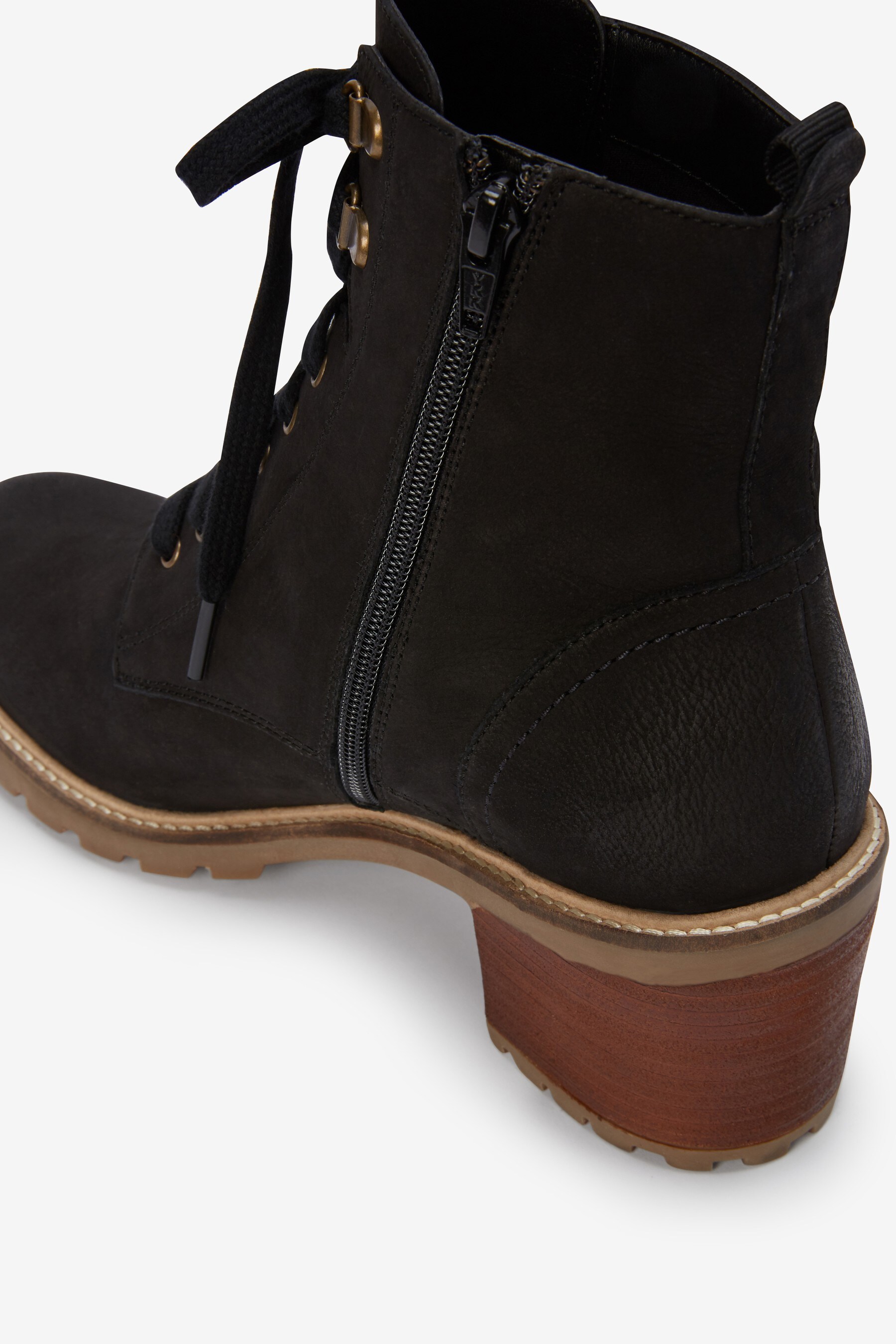leather cleat lace up boots
