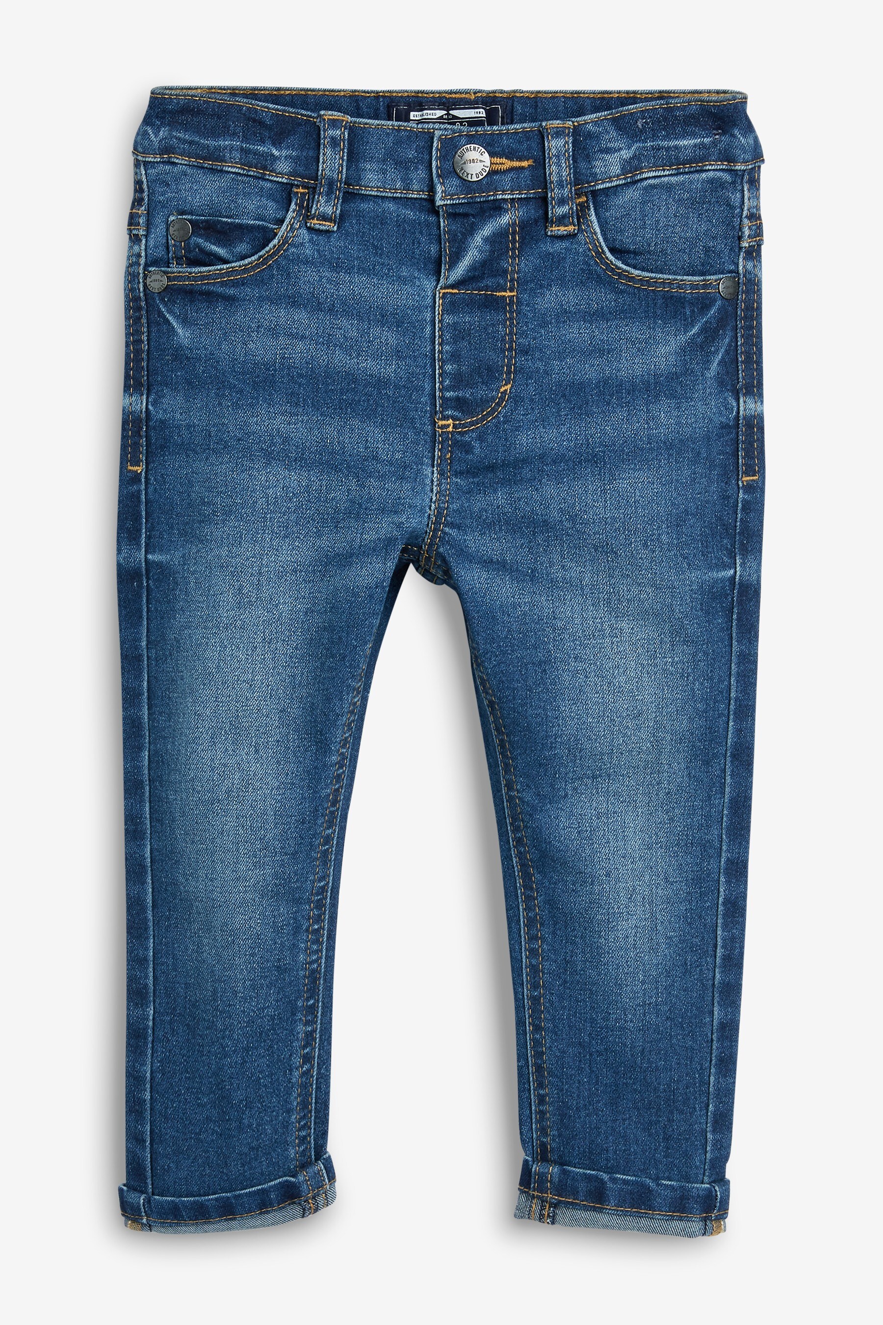 Buy Mid Blue Slim Fit Five Pocket Jeans With Stretch (3mths-7yrs) from ...