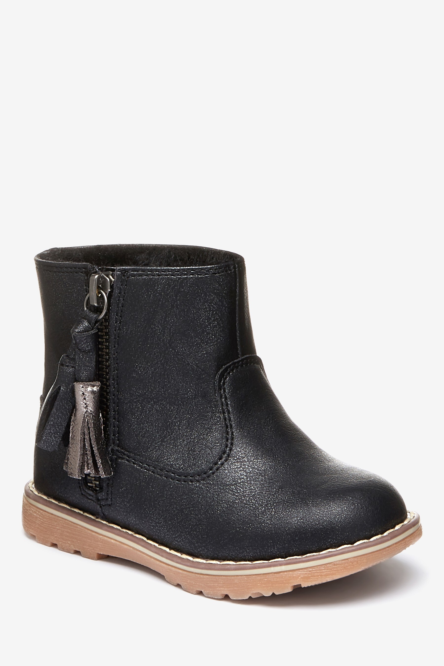 black ankle boots tassel