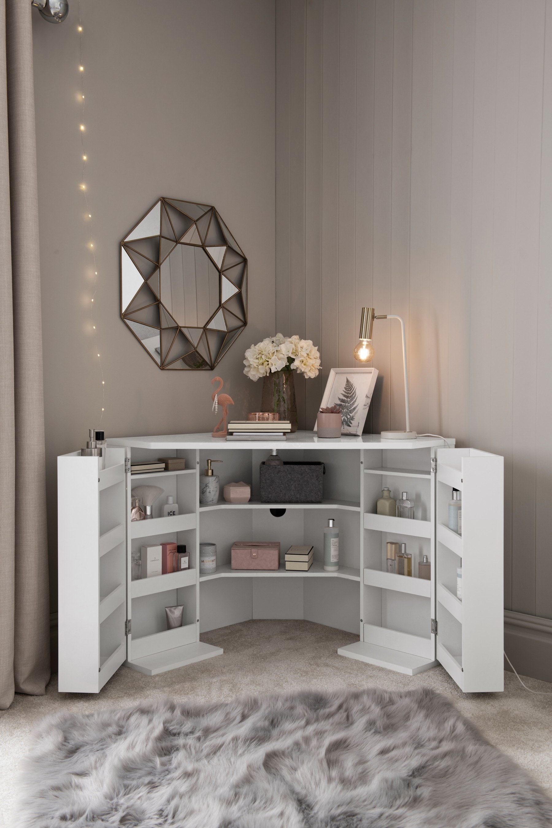 Buy White Gloss Corner Dressing Table from the Next UK online shop