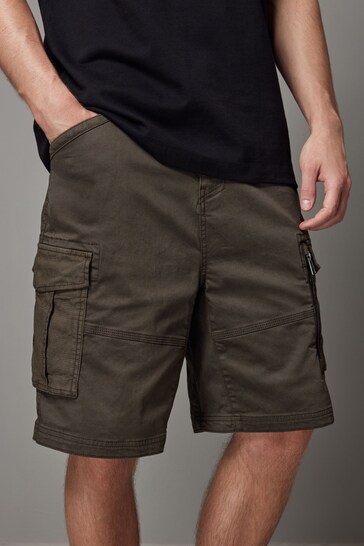 Khaki Green Khaki Green Heavy Cotton Cargo Shorts