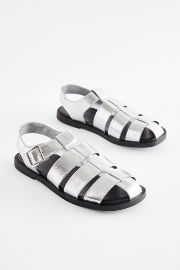 Silver Forever Comfort® Fisherman Sandals