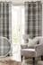 Grey Cosy Check Eyelet Blackout/Thermal Curtains