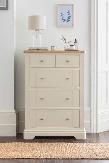 Stone Hampton Painted Oak Collection Luxe 5 Drawer Tall Chest of Drawers