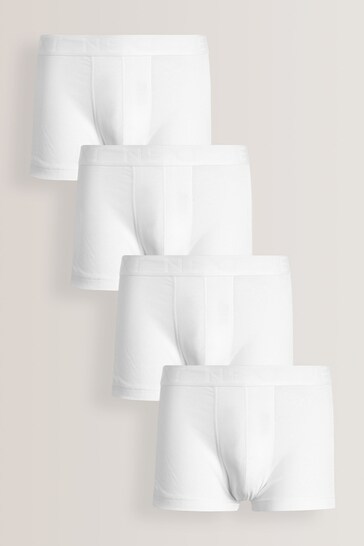 White 4 pack Hipster Boxers