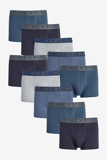Blue 10 pack Hipster Boxers
