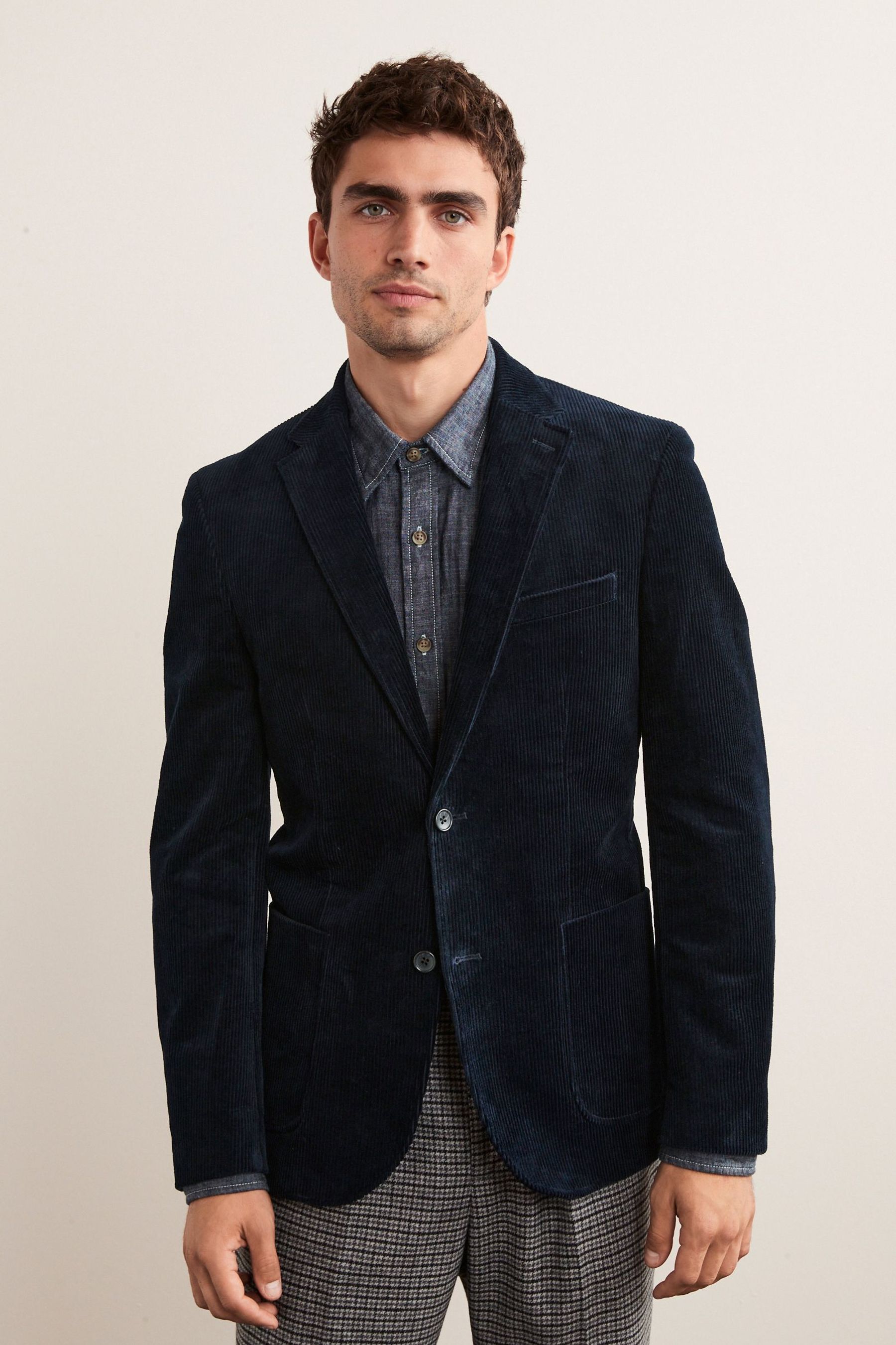 Navy blue store corduroy blazer
