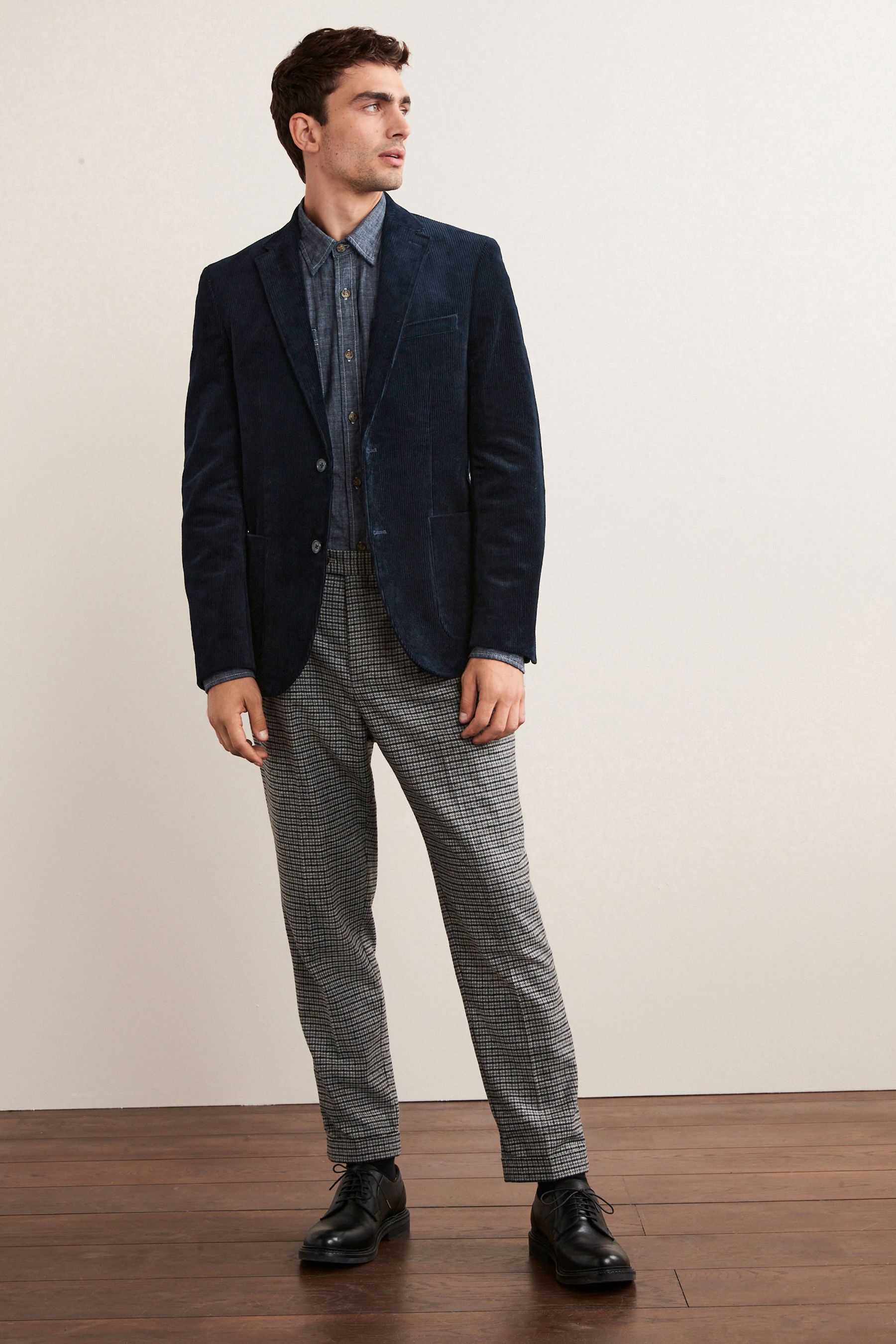 Mens blue corduroy blazer sales