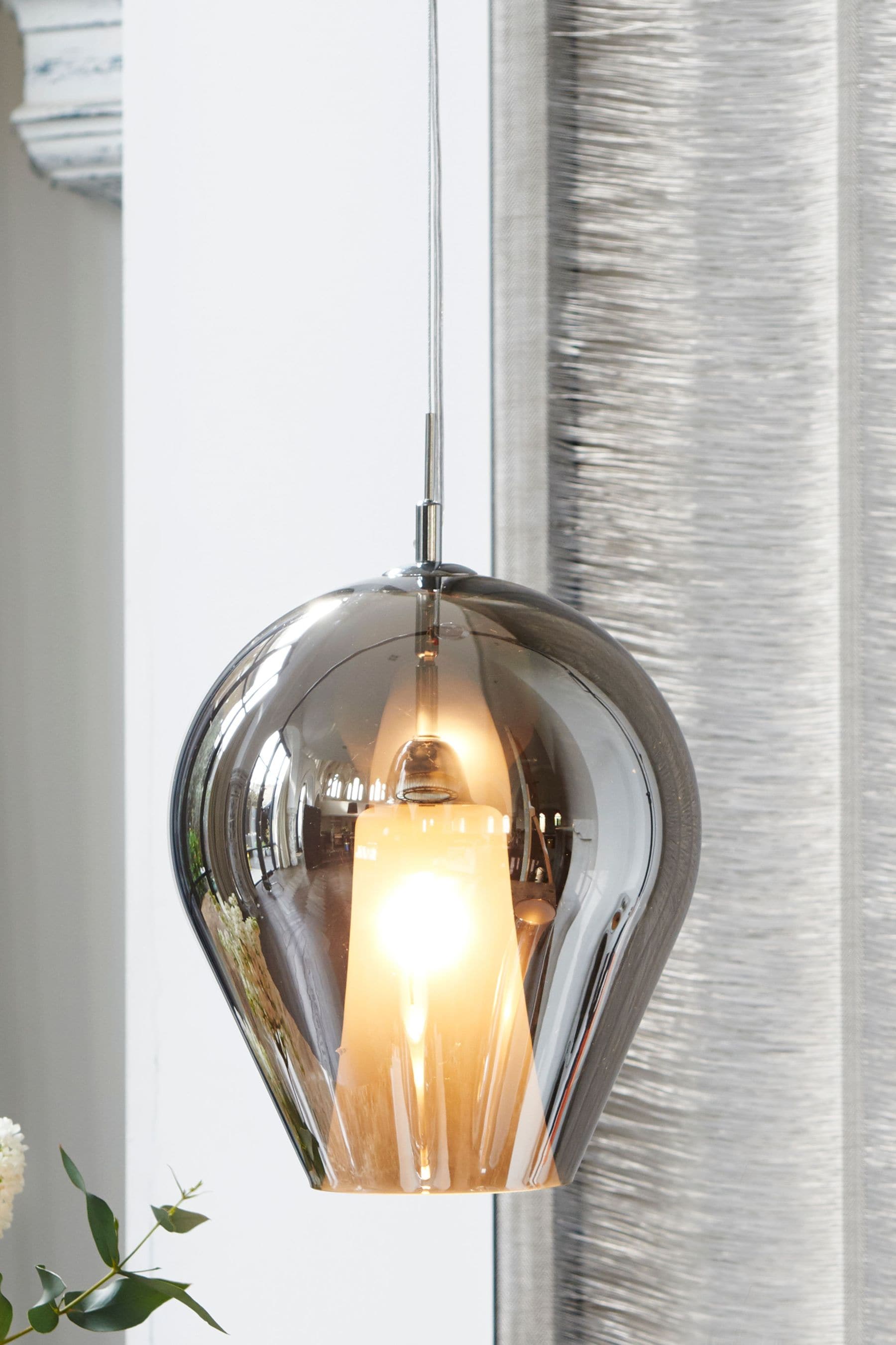 Smoked glass shop pendant light next