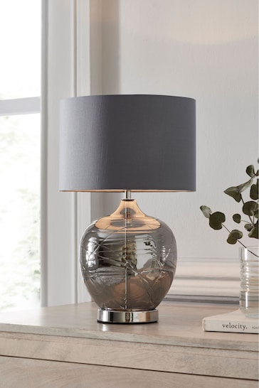 Smoke Grey Drizzle Table Small Lamp