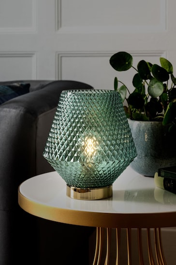Green Battery Operated Medium Tapered Ambient Lamp