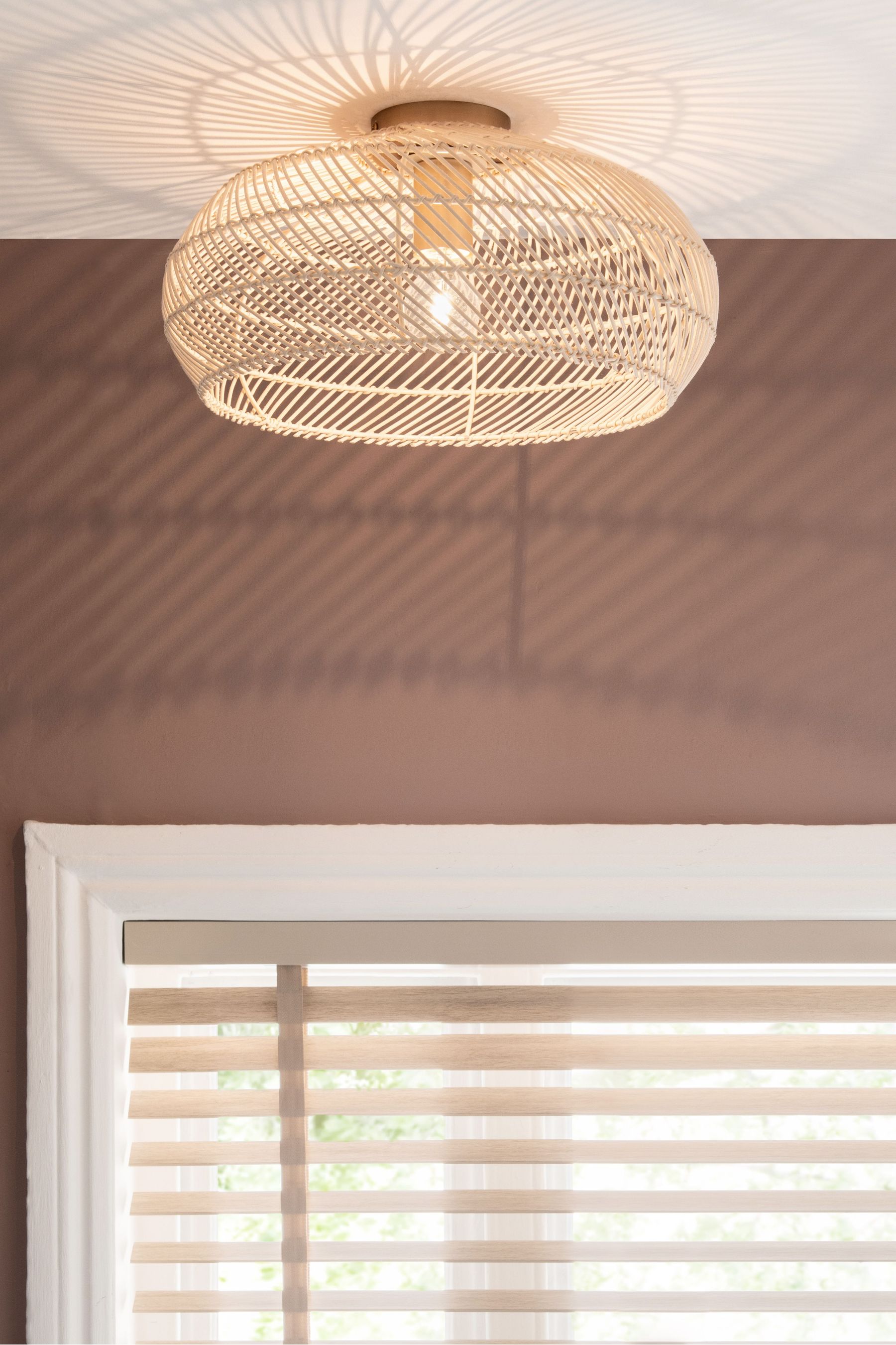 Flush rattan 2025 ceiling light