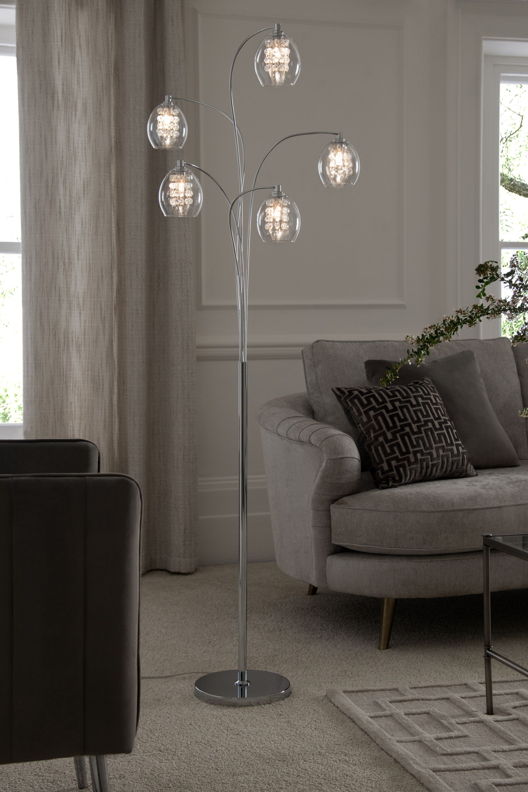 Lamp next shop to couch