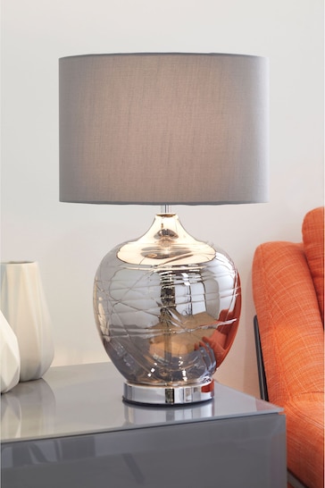 Smoke Grey Drizzle Table Large Lamp