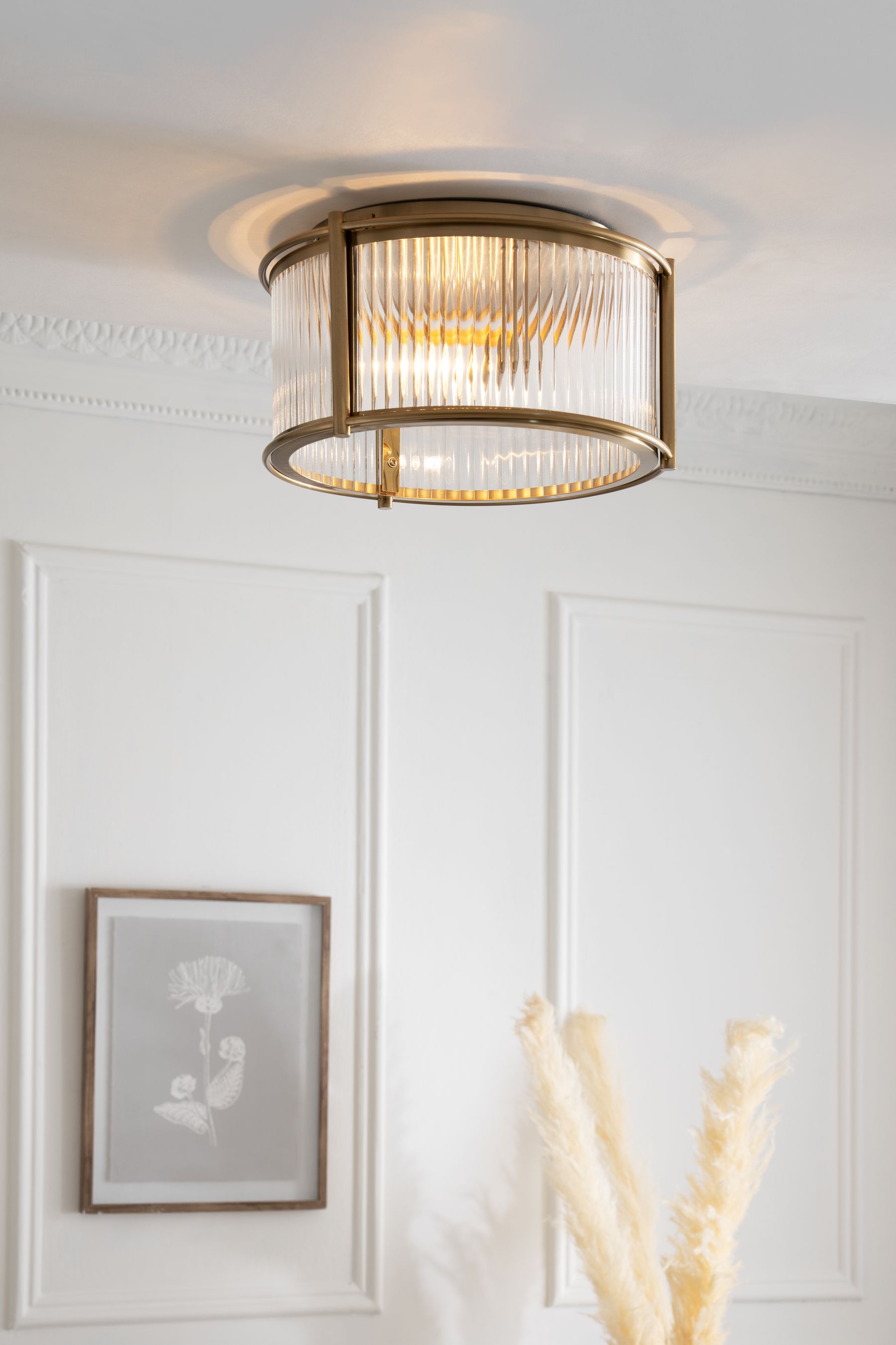 Brass flush outlet ceiling light
