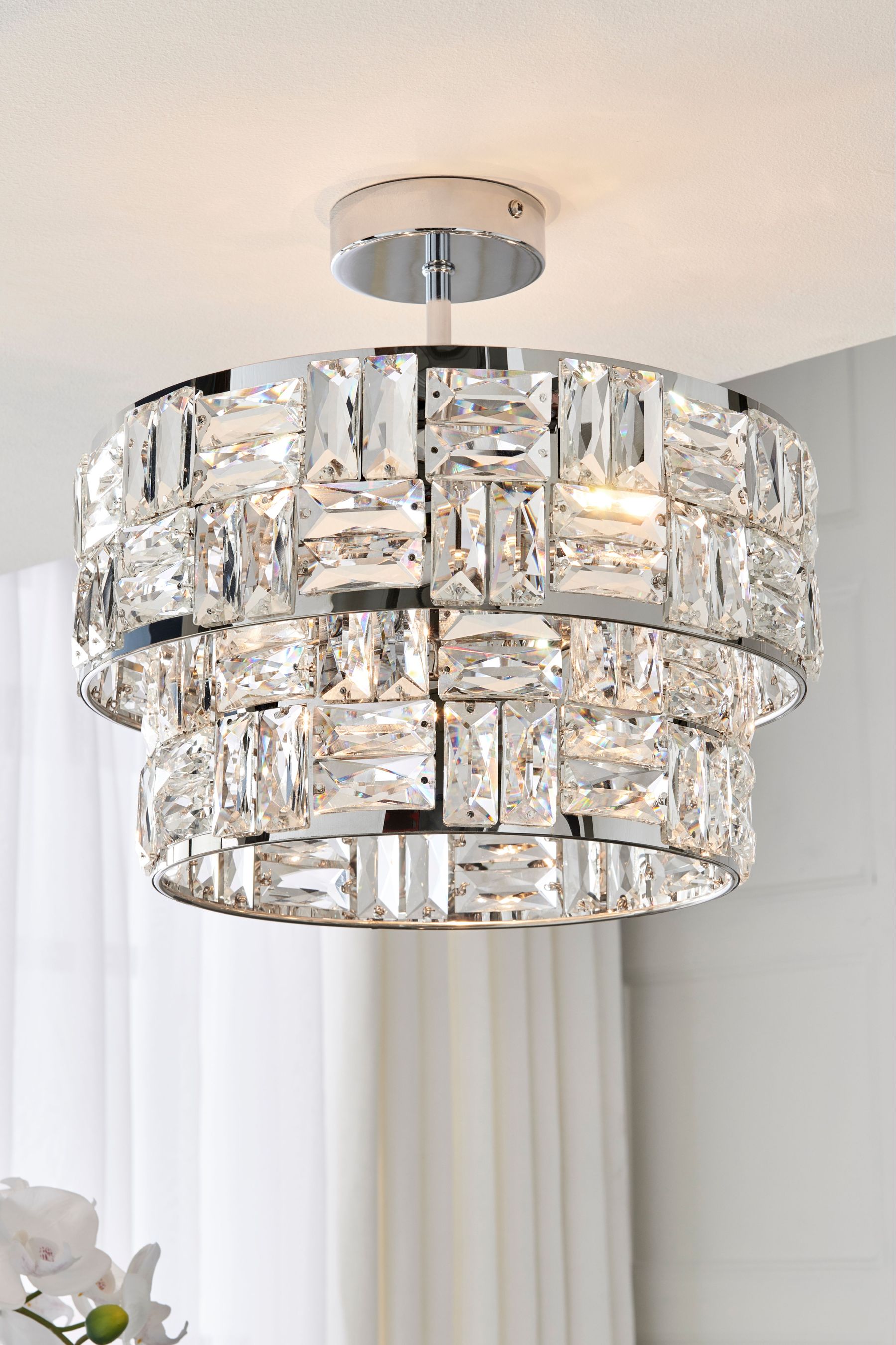 Buy Chrome Alexis 3 Light Flush Ceiling Light from the Next UK online shop