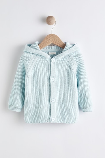 Blue Knitted Baby Bear Cardigan (0mths-3yrs)
