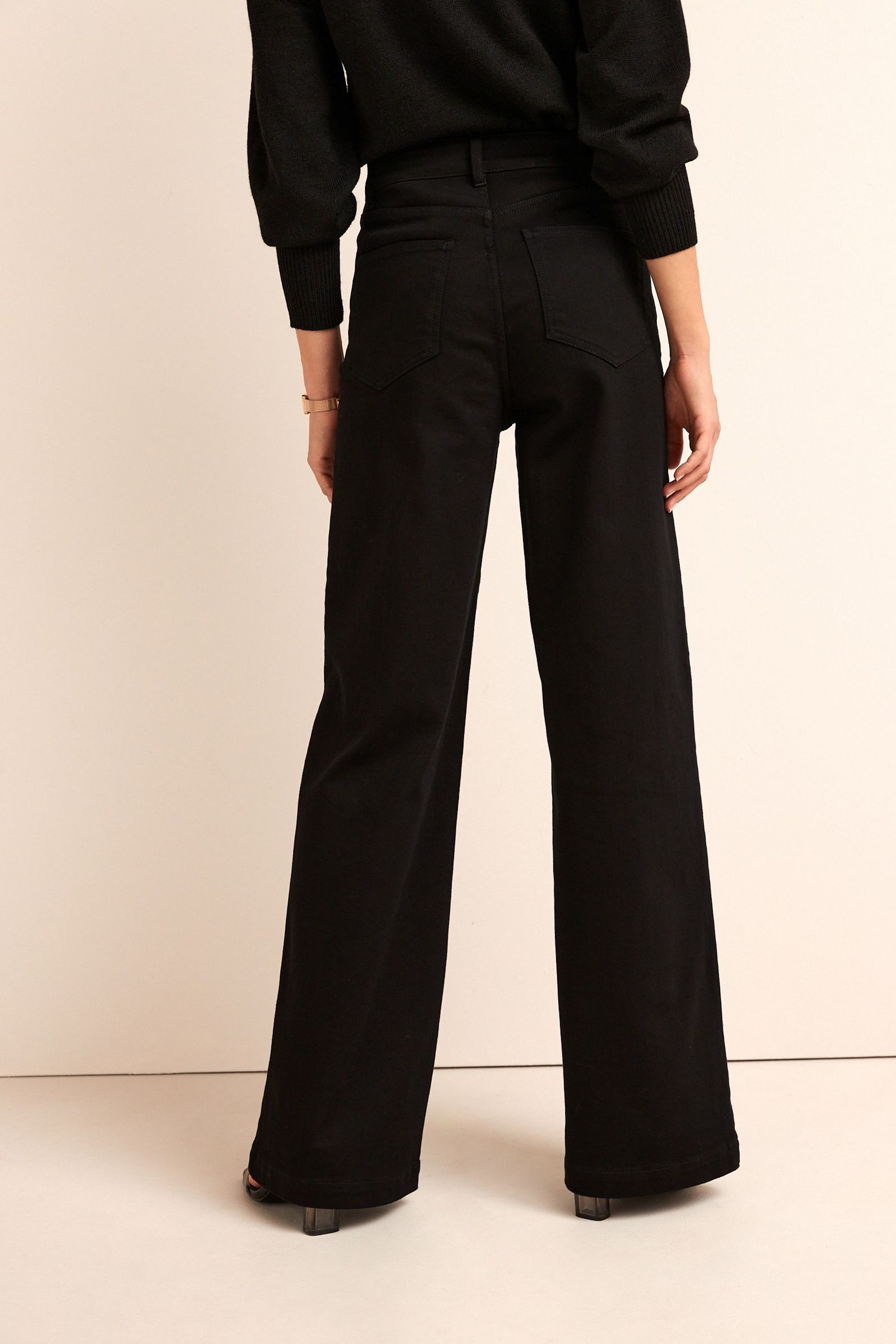 Buy Black Hourglass Wide Leg Jeans from the Next UK online shop
