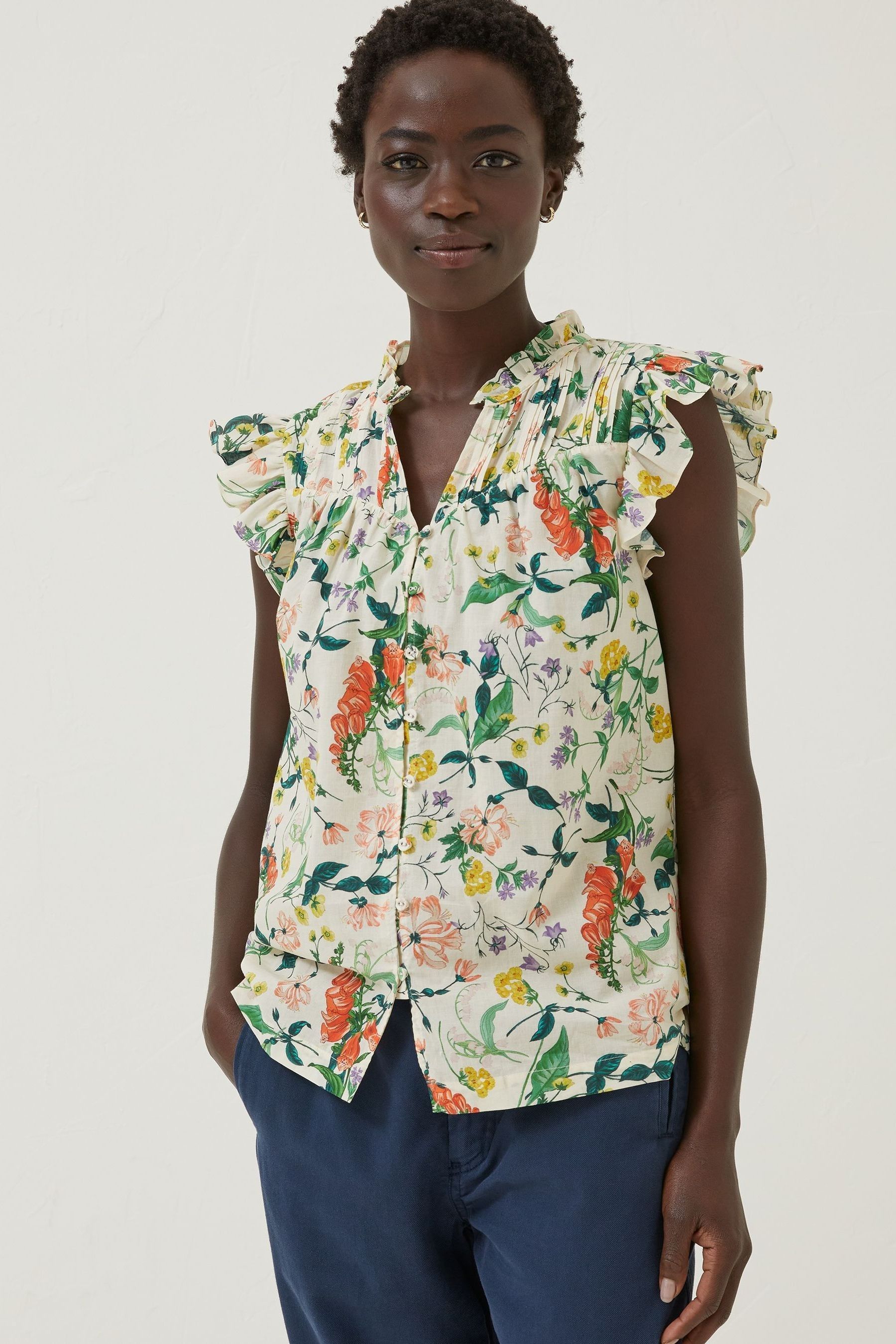 Buy FatFace Natural National Forest Hazel Floral Blouse from the