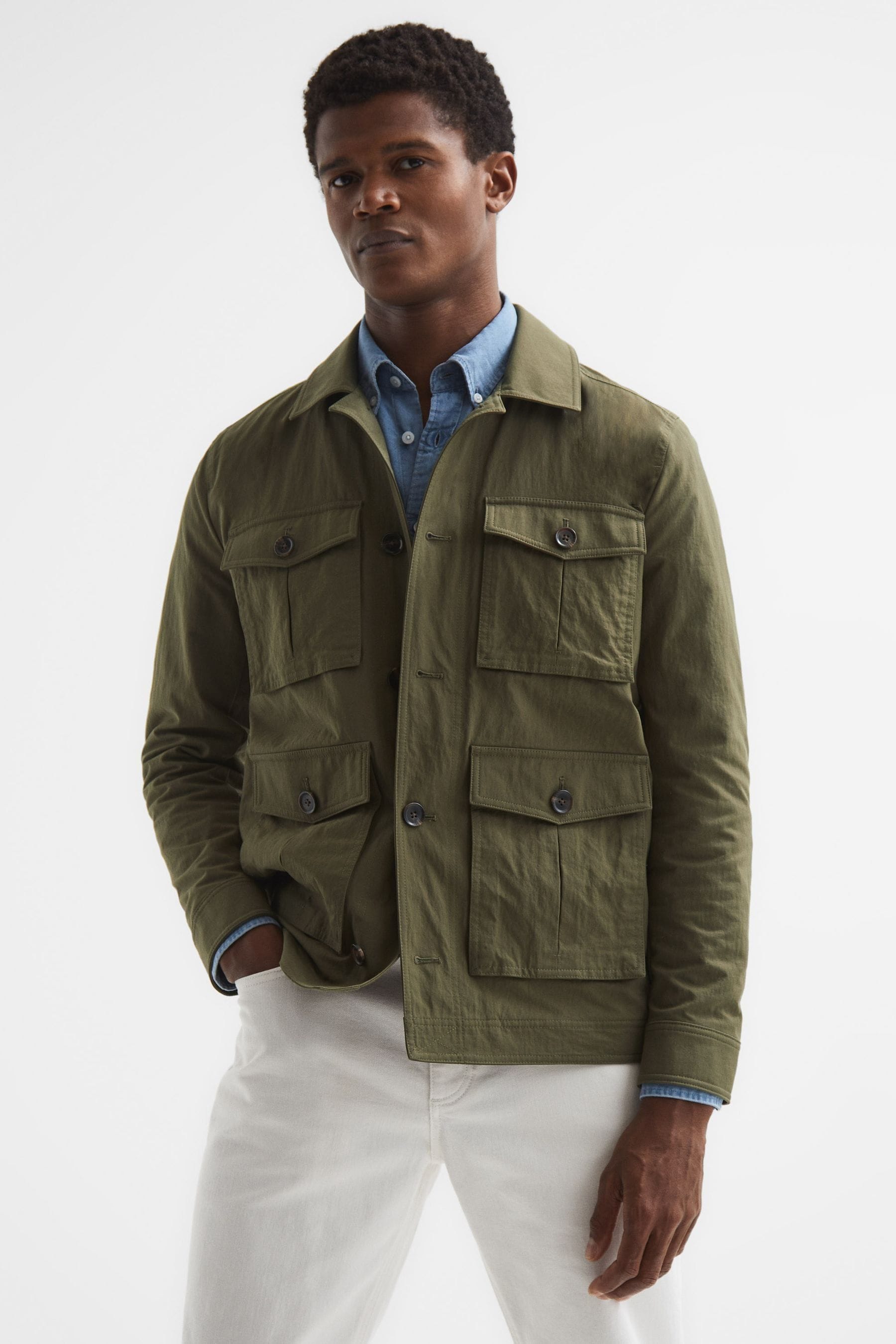 Buy Reiss Khaki Hawke Four Pocket Field Jacket from the Next UK