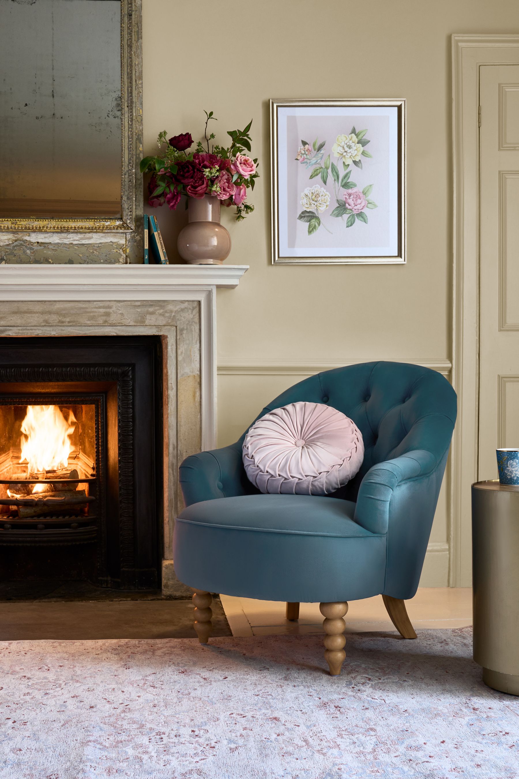 Blue chair on sale bedroom