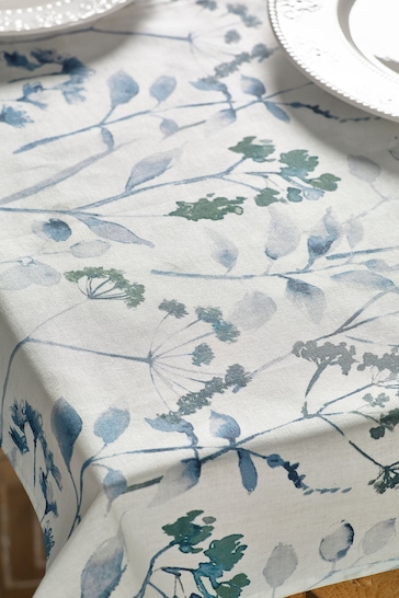Isla Floral Blue Wipe Clean Tablecloth Wipe Clean Table Cloth