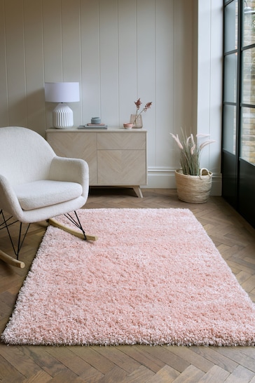 Chalk Pink Premium Cosy Shaggy Rug