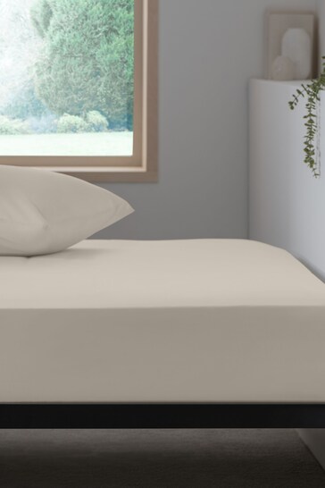 Natural Easy Care Polycotton Fitted Sheet