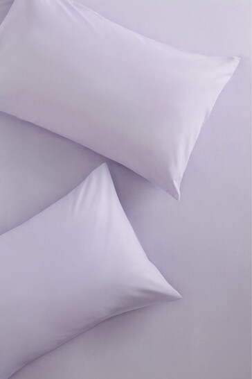 Set of 2 Lilac Purple Easy Care Polycotton Pillowcases