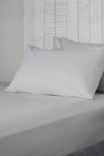 Set of 2 Grey Easy Care Polycotton Pillowcases