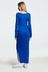 Cobalt Blue Scoop Neck Long Sleeve Ribbed Maxi Dress