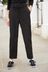 Black Tailored Belted Taper Trousers