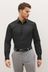 Black Slim Fit Easy Care Double Cuff Shirt