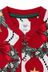 Chelsea Peers Red Kids' Recycled Fibre Wreath & Tree Stripe Print Sleepsuit