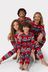 Chelsea Peers Red Kids Recycled Fibre Red & Green Carnival Penguin Fair Isle Print Long Pyjama Set