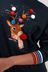 Navy Blue Reindeer Pom Pom Christmas Novelty Sweatshirt