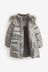 Silver Metallic Short Padded Faux Fur Trim Coat (3-16yrs)