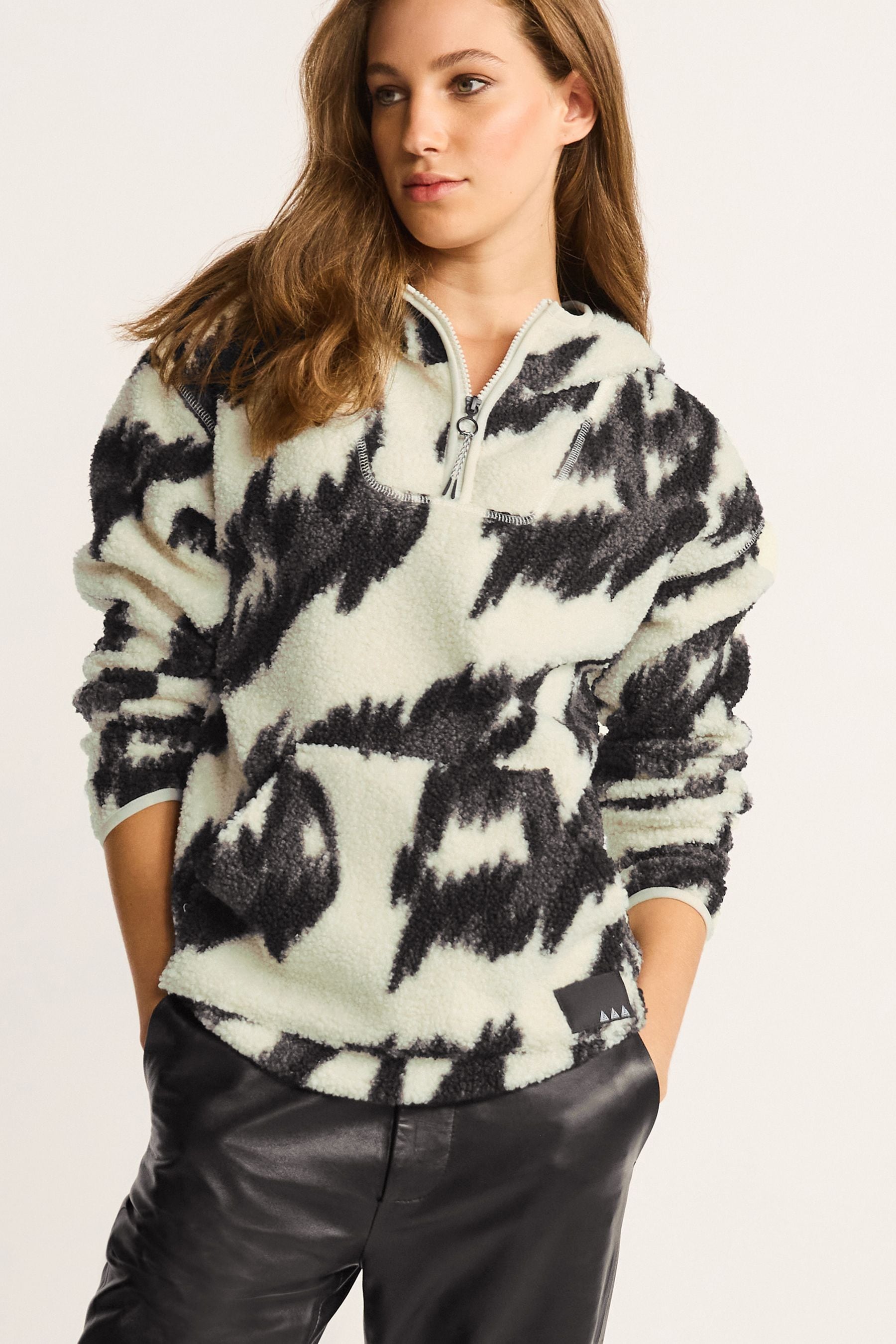 Buy Monochrome Print Outdoor Next Elements Hooded Teddy Borg