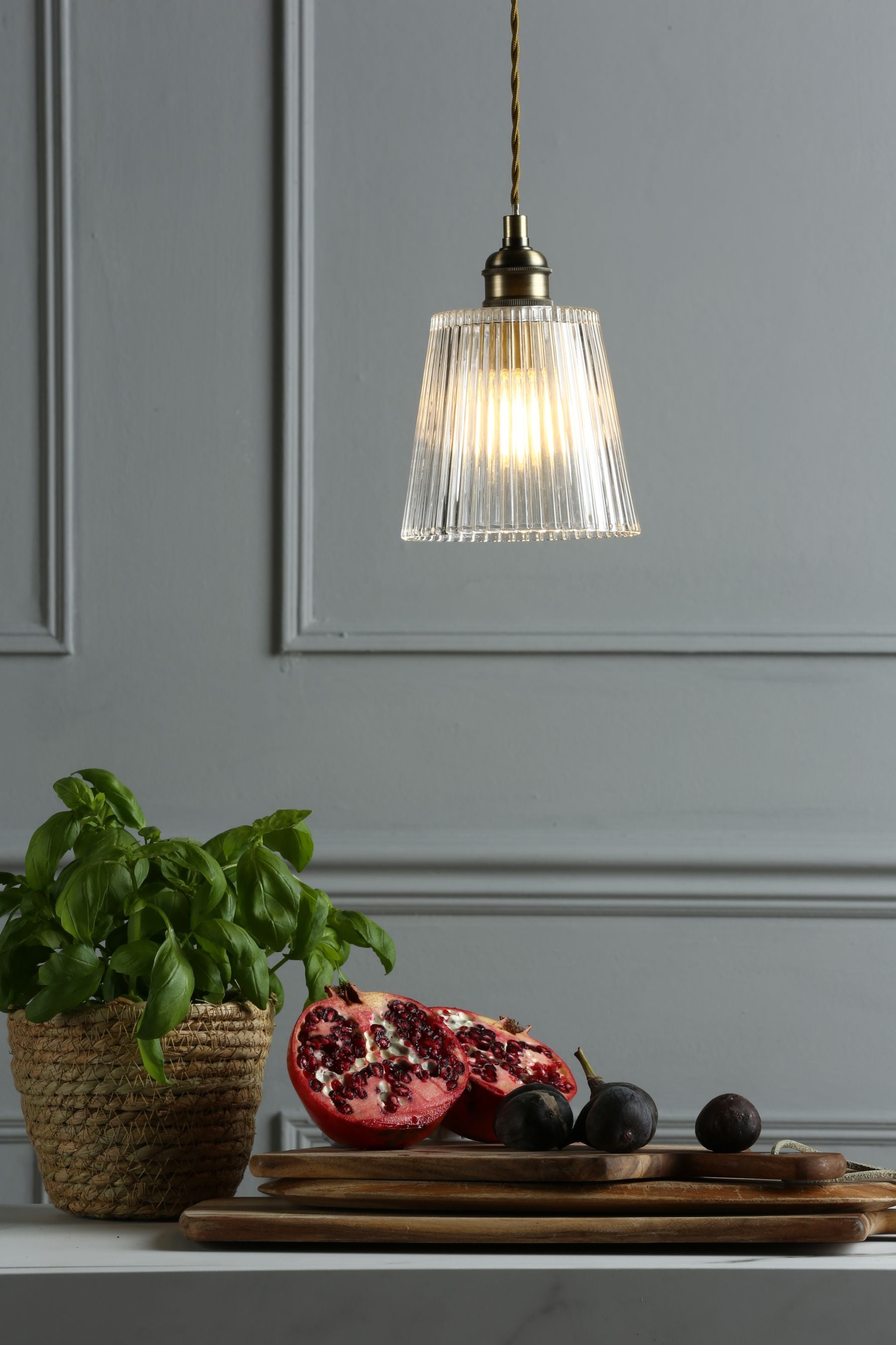 Laura Ashley Aged Brass Callaghan Single Pendant Ceiling Light