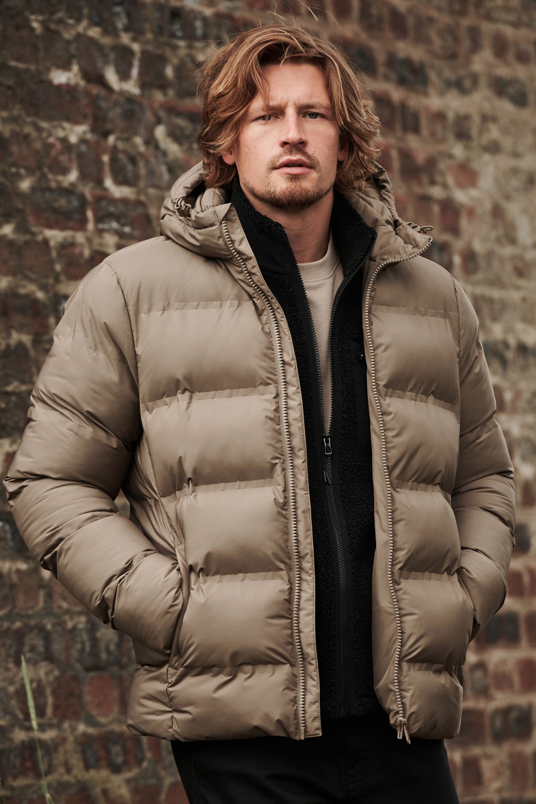 Mens hooded puffer coat store