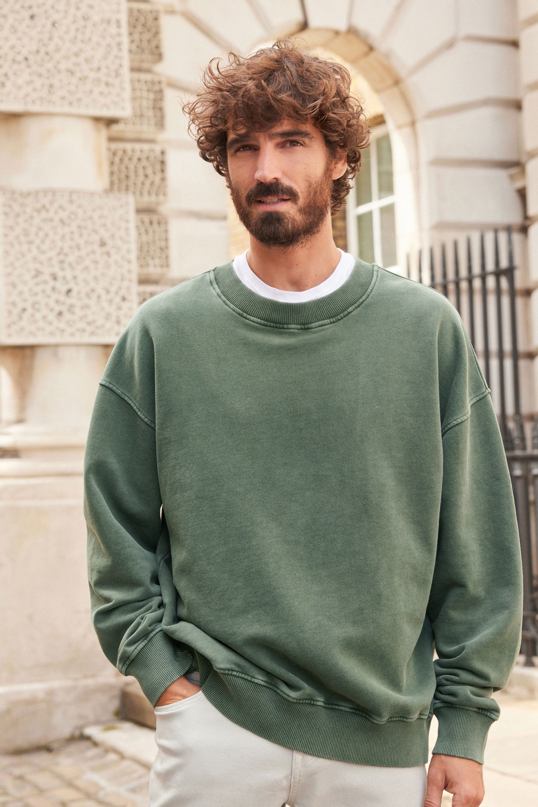 Khaki clearance oversized sweatshirt