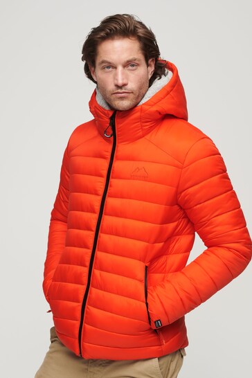 Superdry Orange Hooded Fuji Sport Padded Jacket