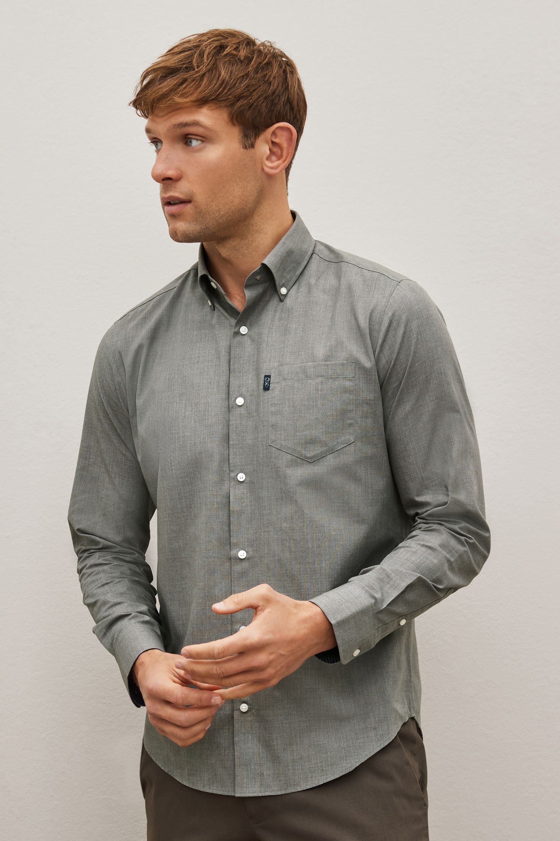 Gray oxford shirt outlet