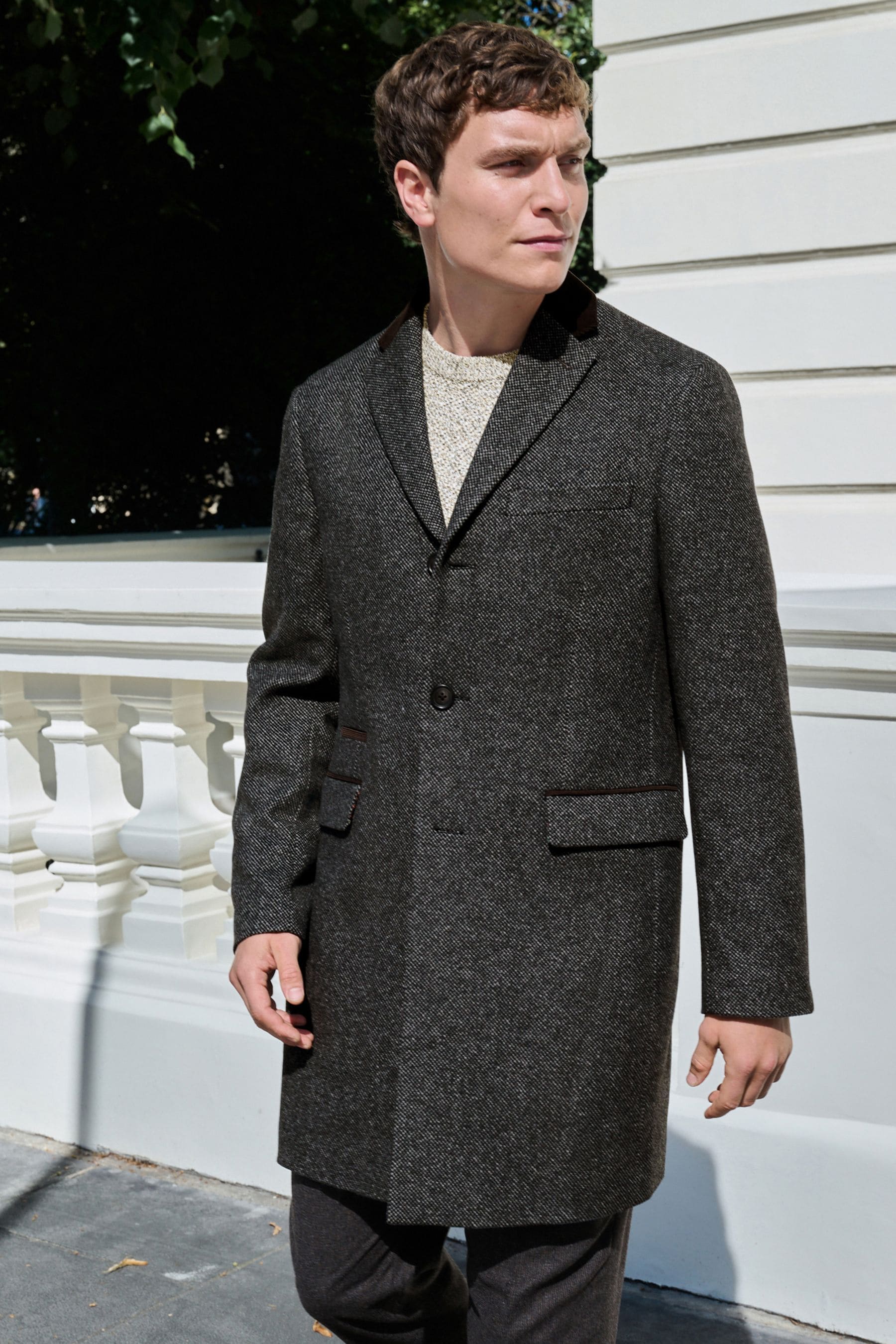 Men's grey wool coat uk deals