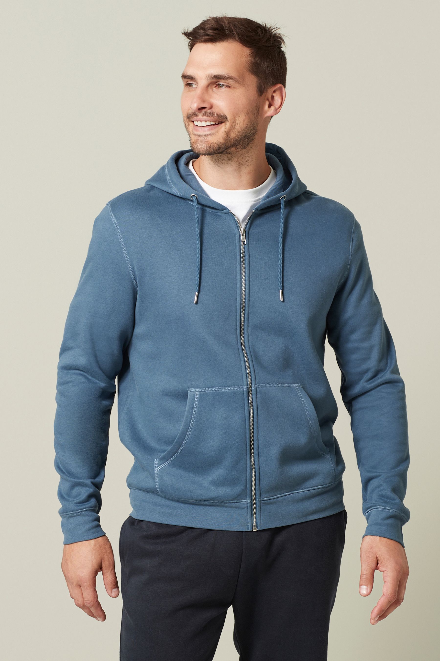 Light blue zip on sale up hoodie mens