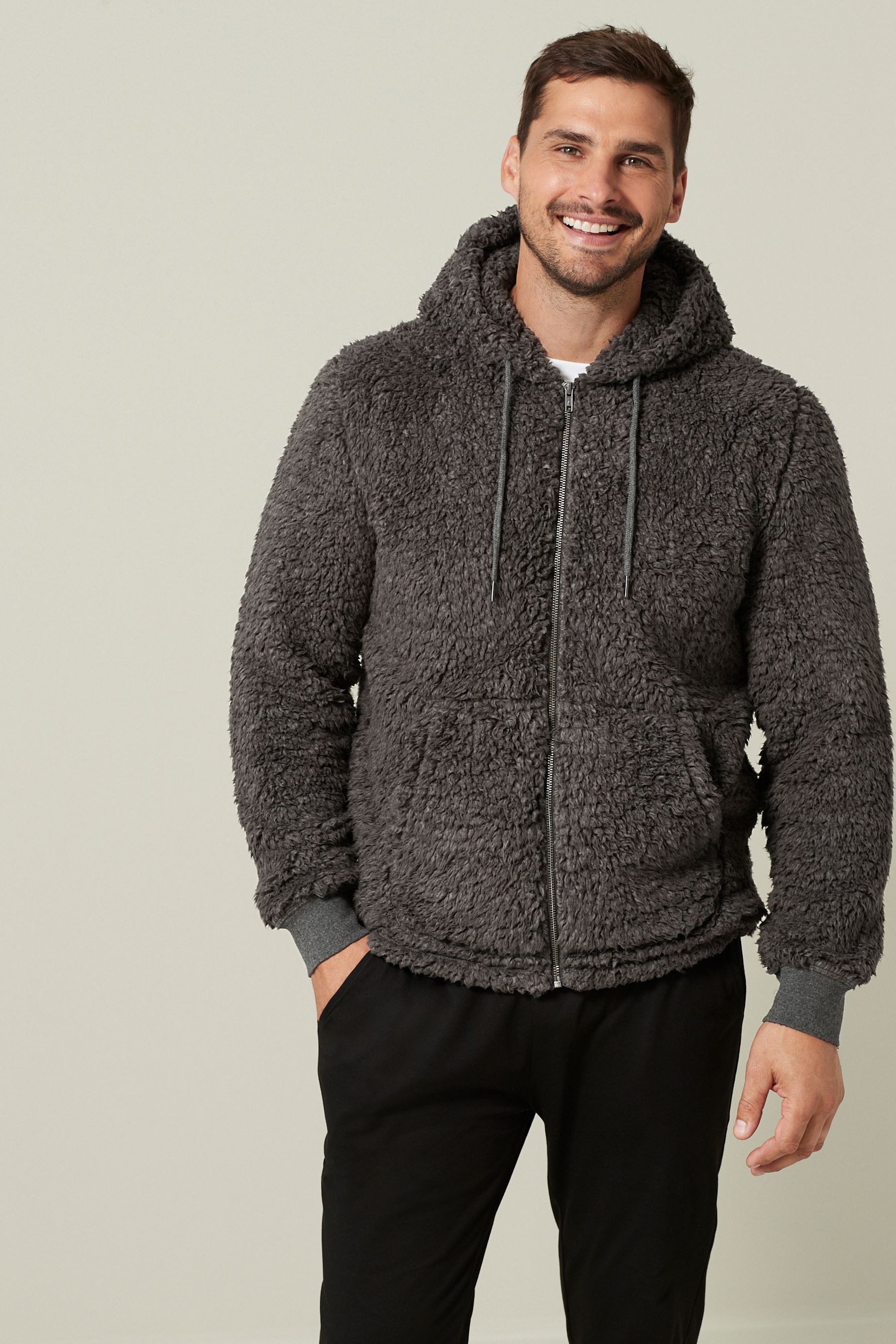 Mens best sale borg hoodie