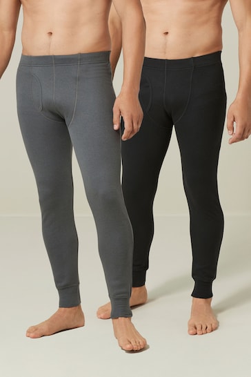 Buy Black/Grey 2 Pack Thermal Leggings from the Next UK online shop